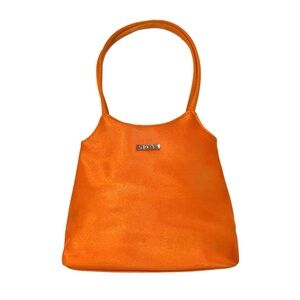 Vintage GUESS bright shiny orange mini purse